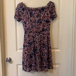Lace floral off the shoulder dress